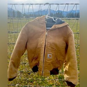Boys size s carhartt fleece lined jacket